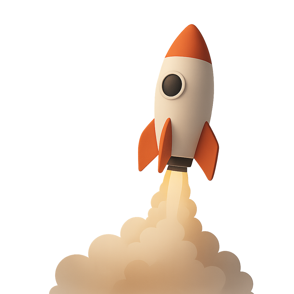Foguete decolando - transformação e sucesso